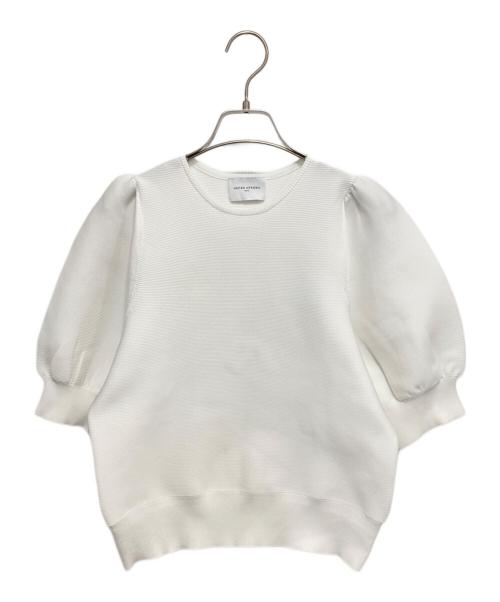 UNITED ARROWS TOKYO（ユナイテッドアローズトウキョウ）UNITED ARROWS TOKYO (ユナイテッドアローズトウキョウ) パフスリーブガーターニット ホワイト サイズ:-の古着・服飾アイテム