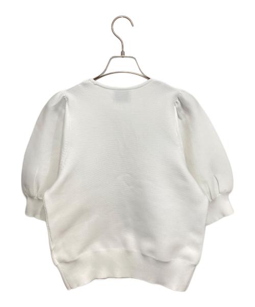 UNITED ARROWS TOKYO（ユナイテッドアローズトウキョウ）UNITED ARROWS TOKYO (ユナイテッドアローズトウキョウ) パフスリーブガーターニット ホワイト サイズ:-の古着・服飾アイテム