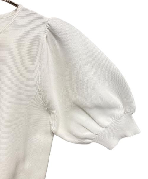 UNITED ARROWS TOKYO（ユナイテッドアローズトウキョウ）UNITED ARROWS TOKYO (ユナイテッドアローズトウキョウ) パフスリーブガーターニット ホワイト サイズ:-の古着・服飾アイテム