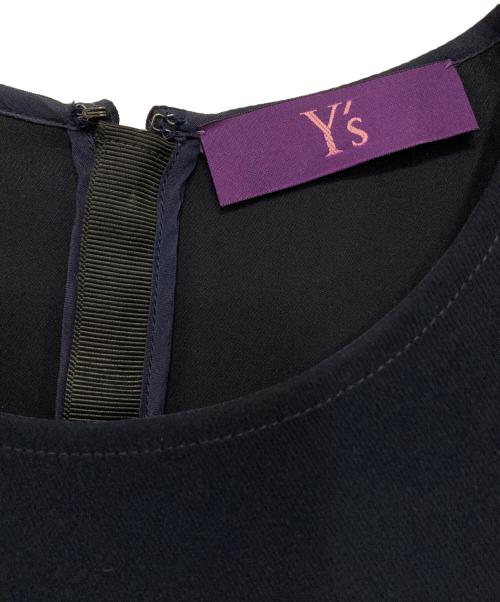 Y's（ワイズ）Y's (ワイズ) ノースリーブタッセルブラウス ブラック×ネイビー サイズ:1の古着・服飾アイテム