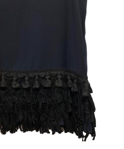 Y's（ワイズ）Y's (ワイズ) ノースリーブタッセルブラウス ブラック×ネイビー サイズ:1の古着・服飾アイテム