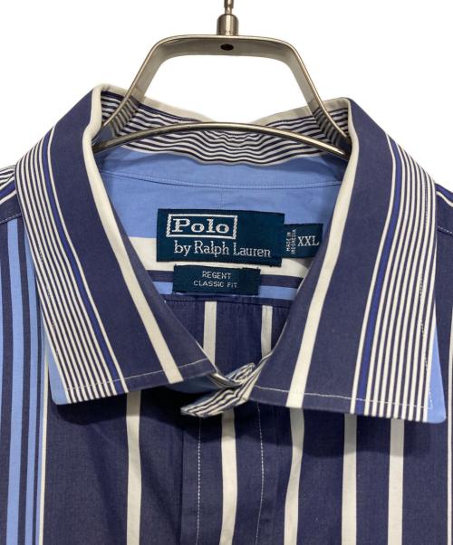 POLO RALPH LAUREN（ポロ・ラルフローレン）POLO RALPH LAUREN (ポロ・ラルフローレン) ロングスリーブシャツ ネイビー×ブルー サイズ:XXLの古着・服飾アイテム