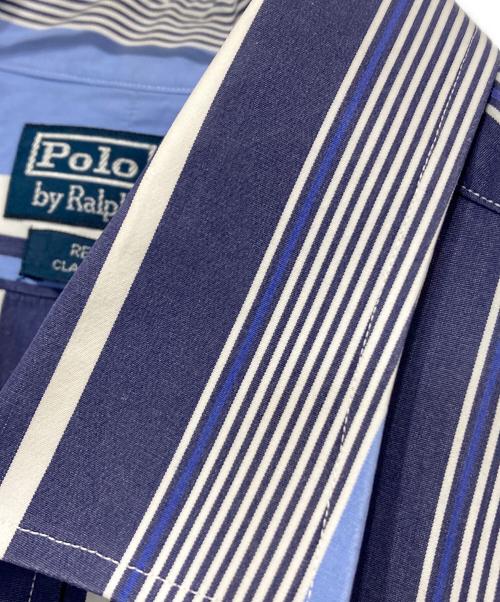 POLO RALPH LAUREN（ポロ・ラルフローレン）POLO RALPH LAUREN (ポロ・ラルフローレン) ロングスリーブシャツ ネイビー×ブルー サイズ:XXLの古着・服飾アイテム