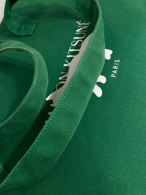 maison kitsune（メゾンキツネ）maison kitsune (メゾンキツネ) コットンキャンバスフォックストートバッグ グリーンの古着・服飾アイテム