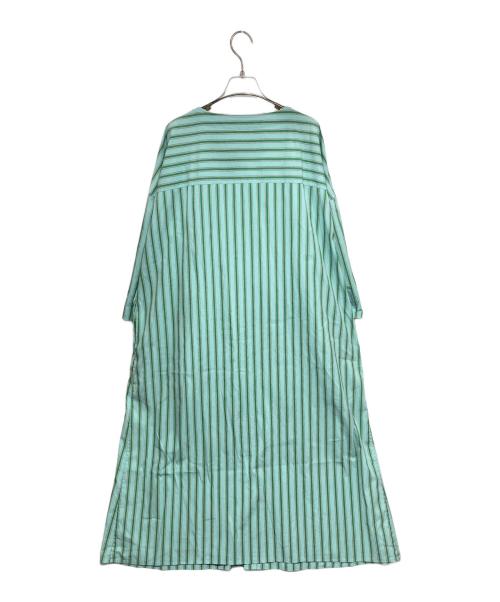 GALERIE VIE（ギャルリーヴィー）GALERIE VIE (ギャルリーヴィー) コットンストレッチブロード ギャザーネックワンピース グリーン サイズ:Fの古着・服飾アイテム