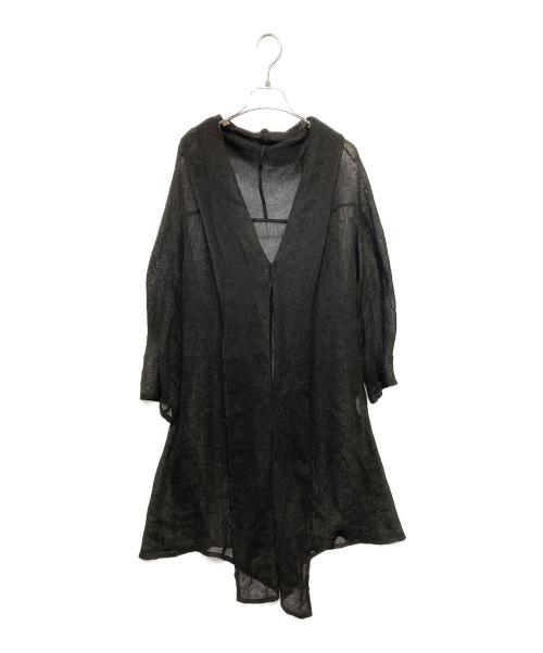 Y's（ワイズ）Y's (ワイズ) 変形リネンブレンドカーディガン ブラック サイズ:2の古着・服飾アイテム