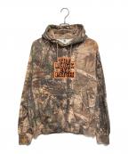 THE BLACK EYE PATCHブラックアイパッチ）の古着「OG LABEL SAFETY REAL TREE CAMO HOODIE」｜ベージュ×オリーブ