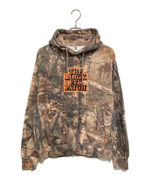 THE BLACK EYE PATCH（ブラックアイパッチ）THE BLACK EYE PATCH (ブラックアイパッチ) OG LABEL SAFETY REAL TREE CAMO HOODIE ベージュ×オリーブ サイズ:Mの古着・服飾アイテム