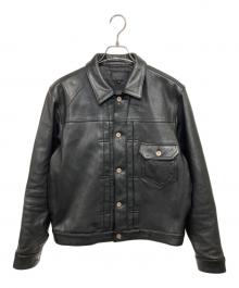 DANKE SCHON（ダンケ シェーン）の古着「ラムレザーシングルライダースジャケット」｜ブラック