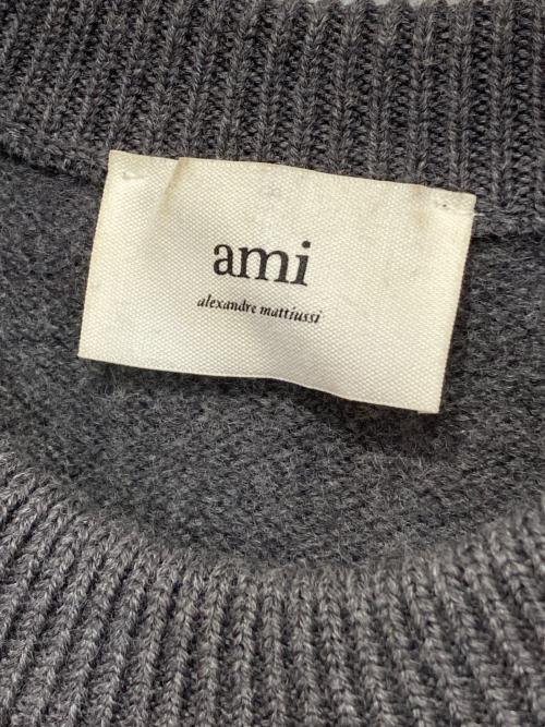 AMI Alexandre Mattiussi（アミアレクサンドルマテュッシ）AMI Alexandre Mattiussi (アミアレクサンドルマテュッシ) ハートロゴウールニット グレー サイズ:Lの古着・服飾アイテム