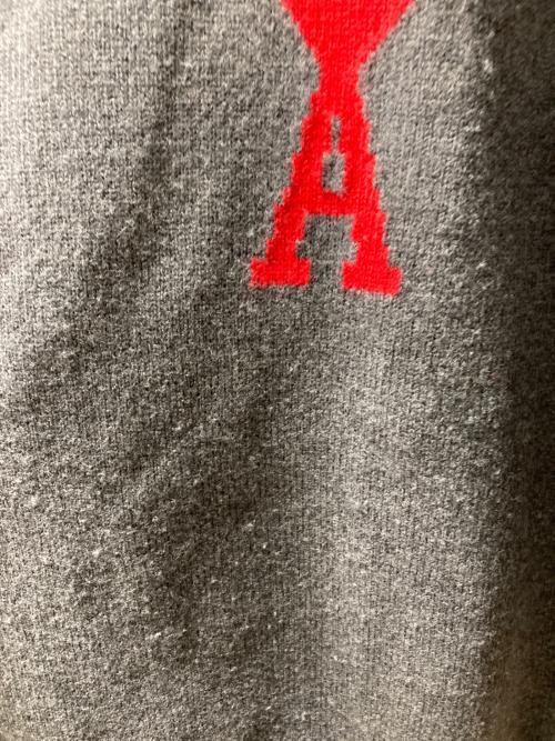 AMI Alexandre Mattiussi（アミアレクサンドルマテュッシ）AMI Alexandre Mattiussi (アミアレクサンドルマテュッシ) ハートロゴウールニット グレー サイズ:Lの古着・服飾アイテム