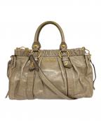 MIU MIUミュウミュウ）の古着「VITELLO LUX-2WAYショルダーバッグ」｜ベージュ