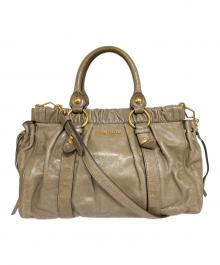 MIU MIU（ミュウミュウ）の古着「VITELLO LUX-2WAYショルダーバッグ」｜ベージュ