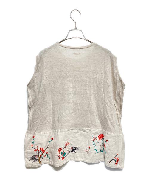 KAPITAL（キャピタル）KAPITAL (キャピタル) リネン天竺 BIGノースリーブTシャツ アイボリー サイズ:0(XS)の古着・服飾アイテム