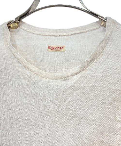 KAPITAL（キャピタル）KAPITAL (キャピタル) リネン天竺 BIGノースリーブTシャツ アイボリー サイズ:0(XS)の古着・服飾アイテム