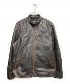 AVIREXアヴィレックス）の古着「AGED LEATHER SINGLE RIDERS」｜ブラウン