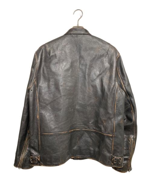 AVIREX（アヴィレックス）AVIREX (アヴィレックス) AGED LEATHER SINGLE RIDERS ブラウン サイズ:2XLの古着・服飾アイテム