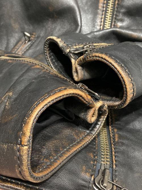 AVIREX（アヴィレックス）AVIREX (アヴィレックス) AGED LEATHER SINGLE RIDERS ブラウン サイズ:2XLの古着・服飾アイテム