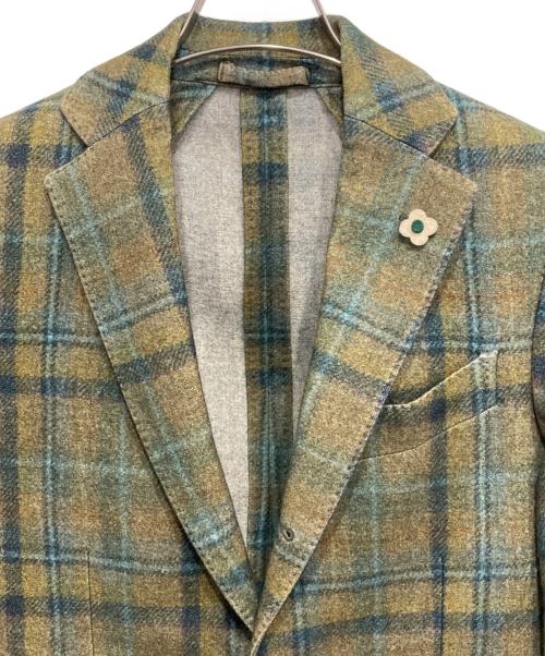 LARDINI（ラルディーニ）LARDINI (ラルディーニ) チェックウールテーラードジャケット グリーン サイズ:42の古着・服飾アイテム