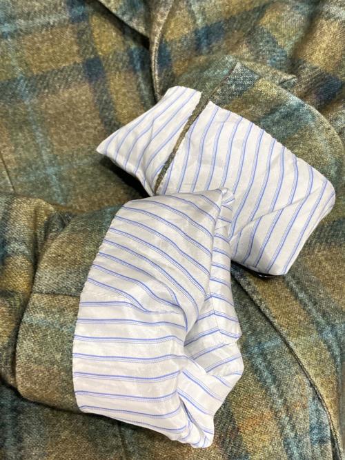 LARDINI（ラルディーニ）LARDINI (ラルディーニ) チェックウールテーラードジャケット グリーン サイズ:42の古着・服飾アイテム