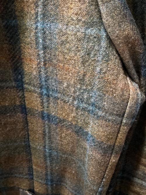 LARDINI（ラルディーニ）LARDINI (ラルディーニ) チェックウールテーラードジャケット グリーン サイズ:42の古着・服飾アイテム