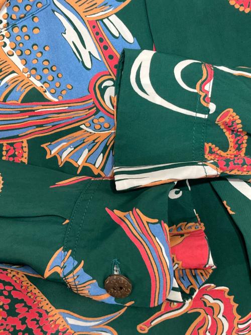 Sun Surf（サンサーフ）Sun Surf (サンサーフ) MAUNA KEA GALLERIES (マウナケアギャラリーズ) 別注アロハシャツLS レッド×グリーン サイズ:XLの古着・服飾アイテム