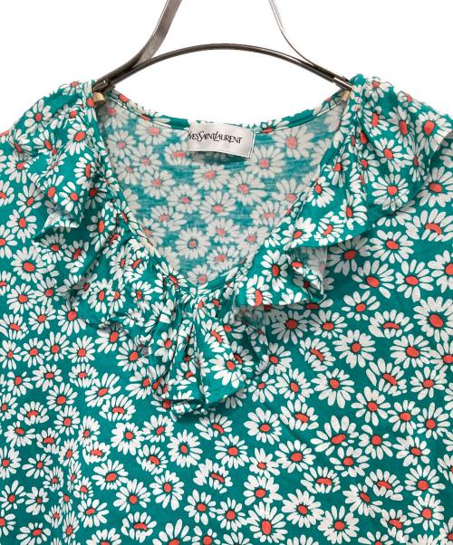 Yves Saint Laurent（イヴサンローラン）Yves Saint Laurent (イヴサンローラン) ヴィンテージ花柄ワンピース グリーン サイズ:Mの古着・服飾アイテム