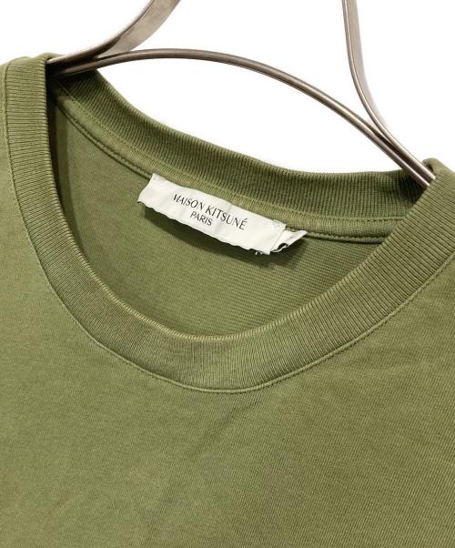 maison kitsune（メゾンキツネ）MAISON KITSUNE (メゾンキツネ) ワンポイントフォックスTシャツ グリーン サイズ:Mの古着・服飾アイテム