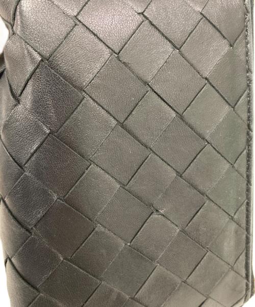 BOTTEGA VENETA（ボッテガベネタ）BOTTEGA VENETA (ボッテガベネタ) イントレチャート-2つ折りレザーウォレット ブラックの古着・服飾アイテム