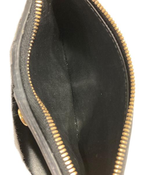 BOTTEGA VENETA（ボッテガベネタ）BOTTEGA VENETA (ボッテガベネタ) イントレチャート-2つ折りレザーウォレット ブラックの古着・服飾アイテム