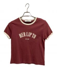 HER LIP TO（ハーリップトゥ）の古着「Urban Basic Ringer Tee」｜エンジ