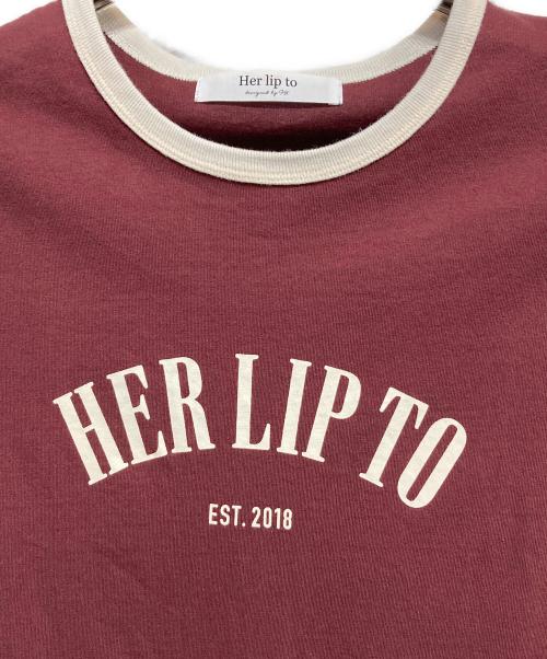 HER LIP TO（ハーリップトゥ）HER LIP TO (ハーリップトゥ) Urban Basic Ringer Tee エンジ サイズ:Fの古着・服飾アイテム