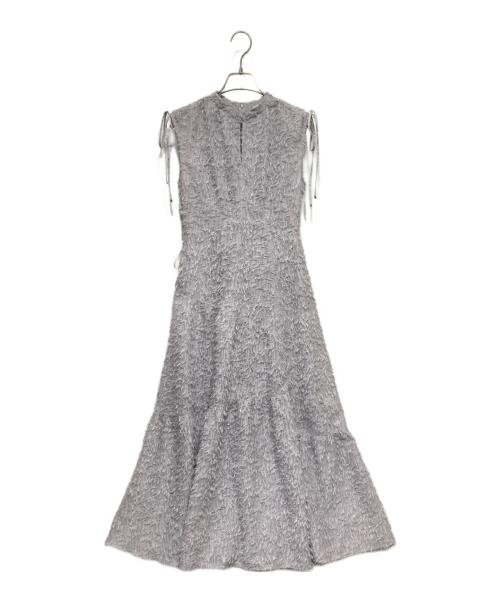 FRAY ID（フレイ アイディー）FRAY ID (フレイ アイディー) フリンジジャガードティアードワンピース グレーの古着・服飾アイテム