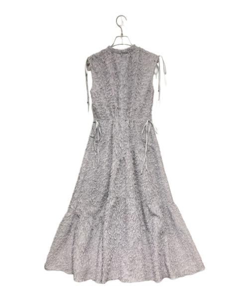 FRAY ID（フレイ アイディー）FRAY ID (フレイ アイディー) フリンジジャガードティアードワンピース グレーの古着・服飾アイテム