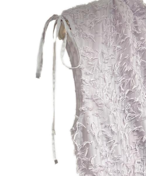 FRAY ID（フレイ アイディー）FRAY ID (フレイ アイディー) フリンジジャガードティアードワンピース グレーの古着・服飾アイテム