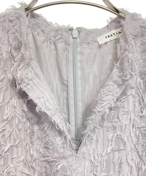 FRAY ID（フレイ アイディー）FRAY ID (フレイ アイディー) フリンジジャガードティアードワンピース グレーの古着・服飾アイテム
