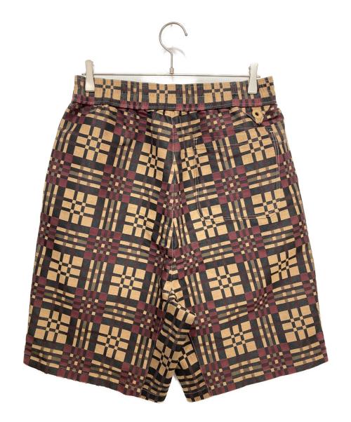 WHITE MOUNTAINEERING（ホワイトマウンテ二アニング）WHITE MOUNTAINEERING (ホワイトマウンテ二アニング) 3D CHECK JACQUARD SAROUEL SHORT PANTS ブラウン サイズ:1の古着・服飾アイテム