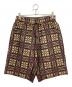 WHITE MOUNTAINEERING（ホワイトマウンテ二アニング）の古着「3D CHECK JACQUARD SAROUEL SHORT PANTS」｜ブラウン