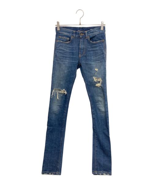 Saint Laurent Paris（サンローランパリ）Saint Laurent Paris (サンローランパリ) ダメージスキニーデニム インディゴ サイズ:26の古着・服飾アイテム