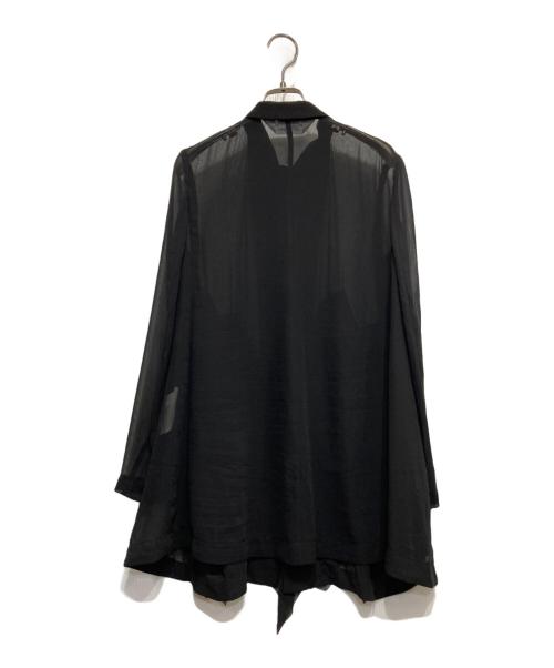COMME des GARCONS COMME des GARCONS（コムデギャルソン コムデギャルソン）COMME des GARCONS COMME des GARCONS (コムデギャルソン コムデギャルソン) フリルロングスリーブシアーシャツ ブラック サイズ:XSの古着・服飾アイテム