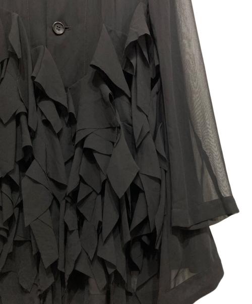 COMME des GARCONS COMME des GARCONS（コムデギャルソン コムデギャルソン）COMME des GARCONS COMME des GARCONS (コムデギャルソン コムデギャルソン) フリルロングスリーブシアーシャツ ブラック サイズ:XSの古着・服飾アイテム