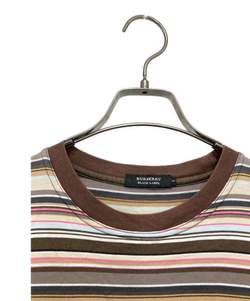 BURBERRY BLACK LABEL（バーバリーブラックレーベル）BURBERRY BLACK LABEL (バーバリーブラックレーベル) ボーダーTシャツ ブラウン サイズ:3の古着・服飾アイテム