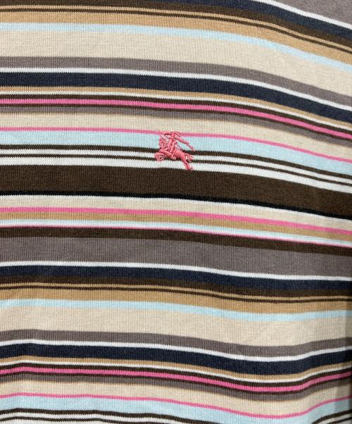 BURBERRY BLACK LABEL（バーバリーブラックレーベル）BURBERRY BLACK LABEL (バーバリーブラックレーベル) ボーダーTシャツ ブラウン サイズ:3の古着・服飾アイテム