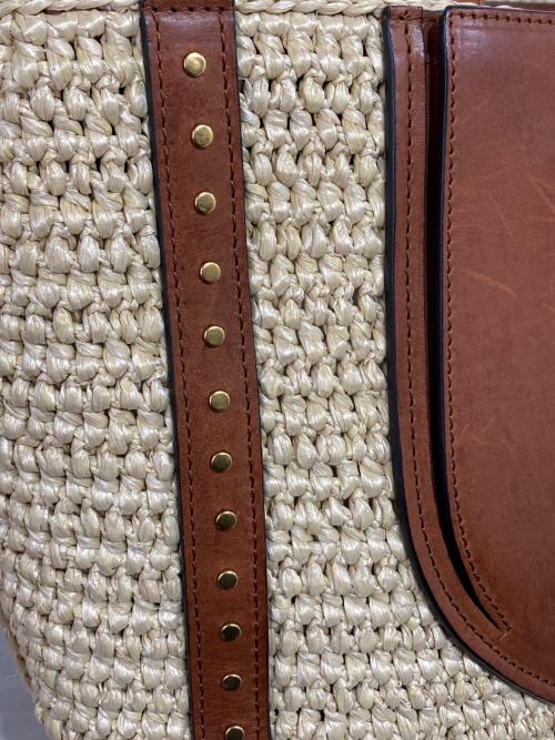 Chloe（クロエ）Chloe (クロエ) レザーコンビカゴバッグ ブラウン×ベージュの古着・服飾アイテム