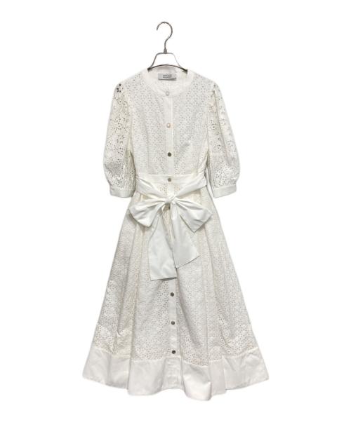 Loulou Willoughby（ルルウィルビー）Loulou Willoughby (ルルウィルビー) アイレットレースコンビワンピース ホワイト サイズ:1の古着・服飾アイテム