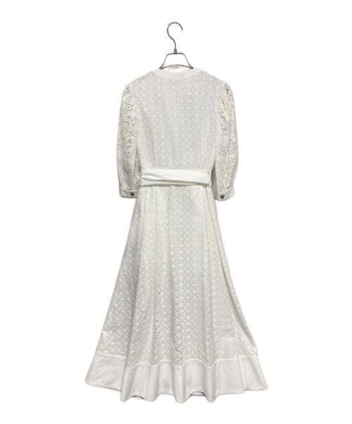 Loulou Willoughby（ルルウィルビー）Loulou Willoughby (ルルウィルビー) アイレットレースコンビワンピース ホワイト サイズ:1の古着・服飾アイテム