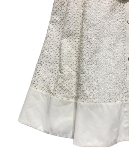 Loulou Willoughby（ルルウィルビー）Loulou Willoughby (ルルウィルビー) アイレットレースコンビワンピース ホワイト サイズ:1の古着・服飾アイテム