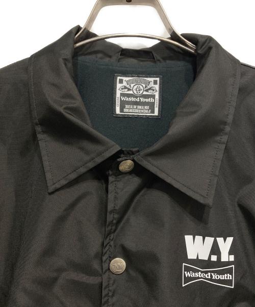 WASTED YOUTH（ウェイステッドユース）WASTED YOUTH (ウェイステッドユース) プリントコーチジャケット ブラック サイズ:Sの古着・服飾アイテム