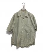 AURALEEオーラリー）の古着「WASHED FINX TWILL HALF SLEEVED BIG SHIRTS」｜グリーン