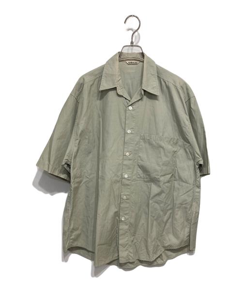 AURALEE（オーラリー）AURALEE (オーラリー) WASHED FINX TWILL HALF SLEEVED BIG SHIRTS グリーン サイズ:3の古着・服飾アイテム